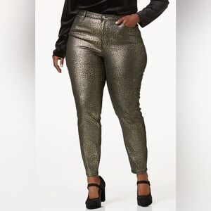 Cato | PLUS PETITE METALLIC LEOPARD SKINNY JEANS VARIOUS SIZES